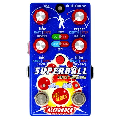 Alexander Pedals Superball Kinetic Modulator Dynamic Delay Pedal